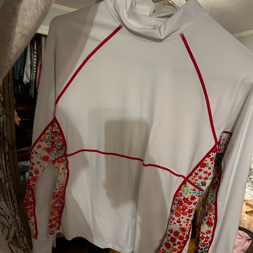 Women's White Floral Long Sleeve Top